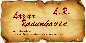 Lazar Radunković vizit kartica